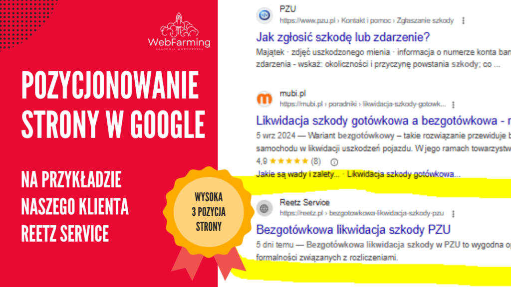 Pozycjonowanie strony w Google